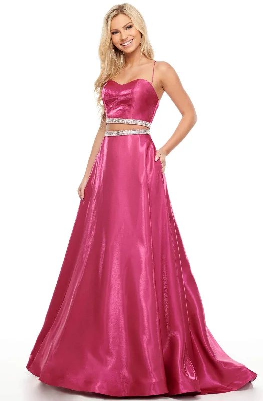 Formal dresses with tiered skirts and pearl embellishments for a luxurious feelRachel Allan Prom - 7106 Two Piece Beaded Satin A-Line Dress Formal dresses with tiered skirts and pearl embellishments for a luxurious feelRachel Allan Prom - 7106 Two Piece Beaded Satin A-Line Dress