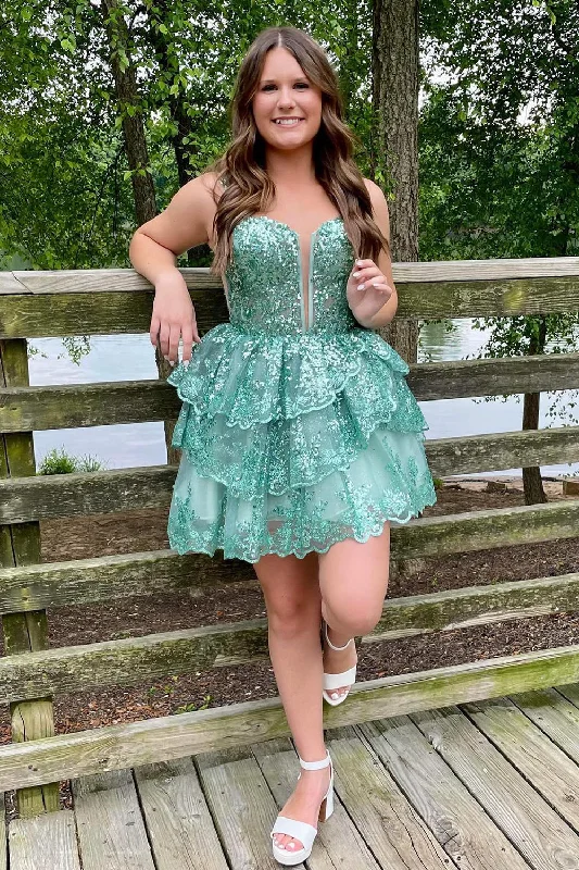 Velvet party dresses in rich jewel tones for a sophisticated appearanceSparkly Green Sequined Tiered A-Line Party Dress Velvet party dresses in rich jewel tones for a sophisticated appearanceSparkly Green Sequined Tiered A-Line Party Dress