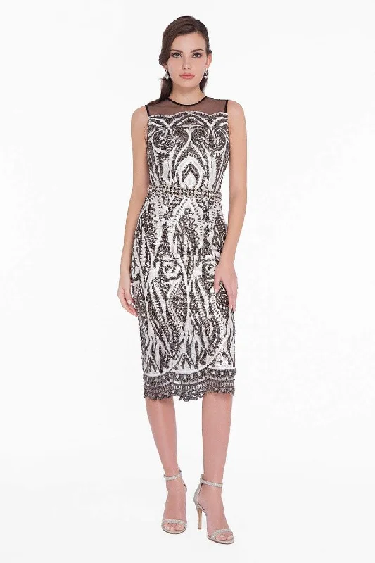 Prom dresses with lace - trimmed hems and off - the - shoulder necklines for a delicate lookTerani Couture - 1823C7071 Embroidered Sheer Jewel Sheath Dress Prom dresses with lace - trimmed hems and off - the - shoulder necklines for a delicate lookTerani Couture - 1823C7071 Embroidered Sheer Jewel Sheath Dress