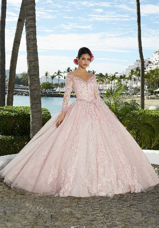 Party dresses with a unique neckline, like a sweetheart or square neckVizcaya by Morilee Sparkle Tulle Quince Dress 89360 Party dresses with a unique neckline, like a sweetheart or square neckVizcaya by Morilee Sparkle Tulle Quince Dress 89360