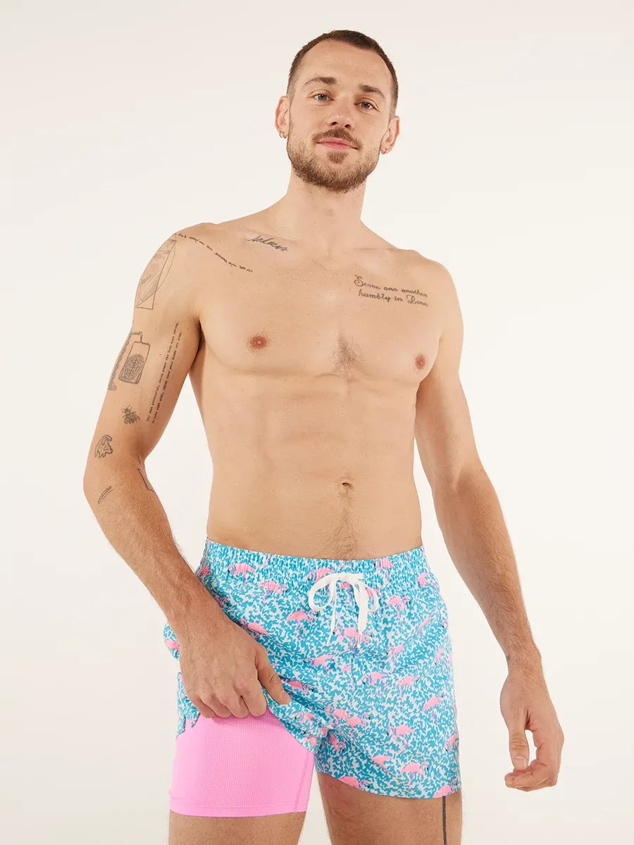Plus - size women swimwear with full - coverage bottoms for comfort and confidenceThe Domingos Are For Flamingos 4" (Lined Classic Swim Trunk) Plus - size women swimwear with full - coverage bottoms for comfort and confidenceThe Domingos Are For Flamingos 4" (Lined Classic Swim Trunk)