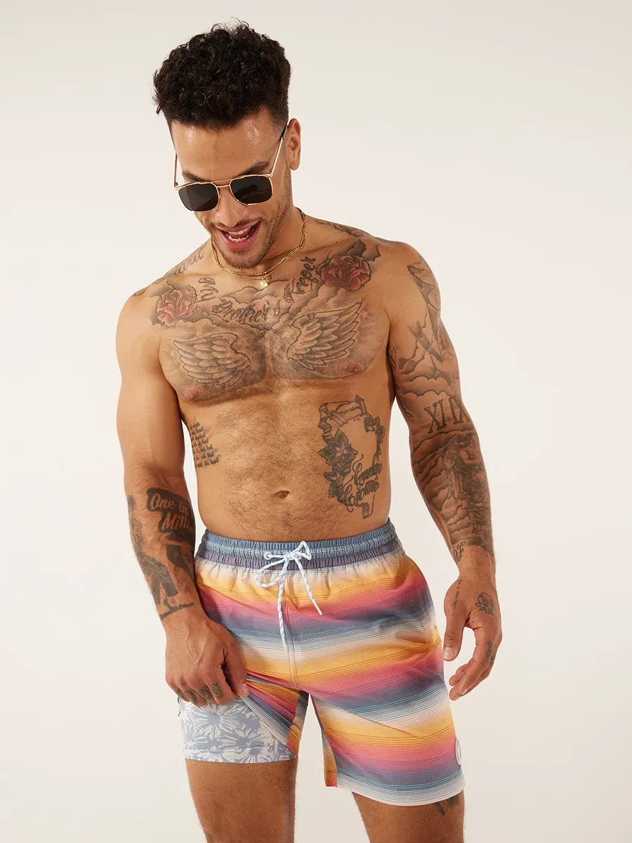 Ruched women swimwear with fabric gathers for a slimming effectThe Malibu Sunsets 7" (Faded Classic Lined Swim Trunk) Ruched women swimwear with fabric gathers for a slimming effectThe Malibu Sunsets 7" (Faded Classic Lined Swim Trunk)