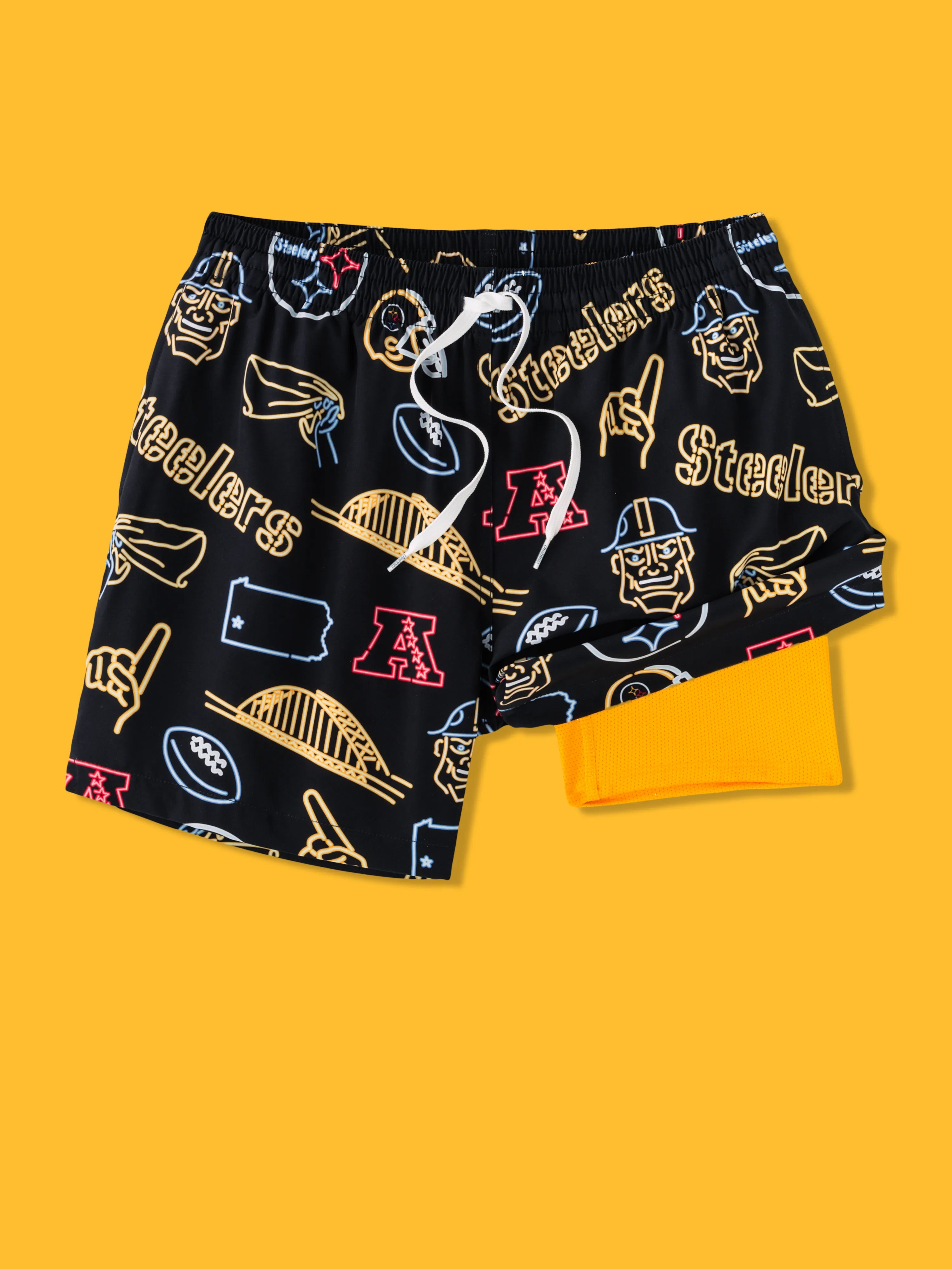 Monokini women swimwear with a unique one - piece - meets - bikini designThe Neon Steelers 5.5" (NFL Classic Lined Swim Trunks) Monokini women swimwear with a unique one - piece - meets - bikini designThe Neon Steelers 5.5" (NFL Classic Lined Swim Trunks)