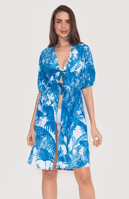 Striped cotton - blend cover ups for a classic and casual beachwearCover Up / Pareo Estampado Cascada Azul Vibra Bonita Striped cotton - blend cover ups for a classic and casual beachwearCover Up / Pareo Estampado Cascada Azul Vibra Bonita