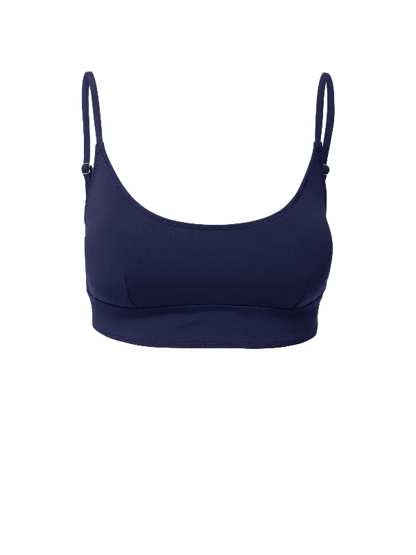 Plus Size Women's Ruched Swim Tops in Green for a Comfortable and Stylish Beach OutfitErika Top Navy Satin Plus Size Women's Ruched Swim Tops in Green for a Comfortable and Stylish Beach OutfitErika Top Navy Satin