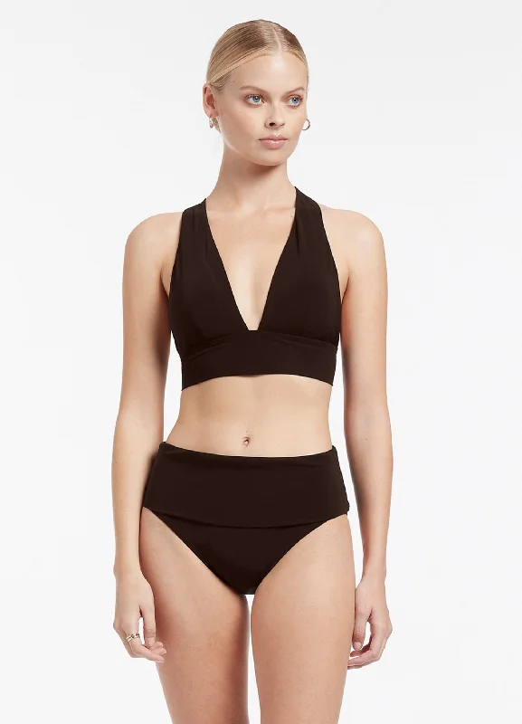 Plus - size bikini with full - coverage options for comfort and confidenceJetset Fold Down High Waisted Bikini Bottom - Chocolate