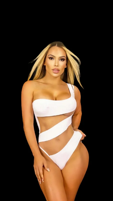 Women's Strapless One - Pieces in Royal Blue with Beaded Accents for a Formal EventLOOK AT ME NOW MONOKINI (White) Women's Strapless One - Pieces in Royal Blue with Beaded Accents for a Formal EventLOOK AT ME NOW MONOKINI (White)