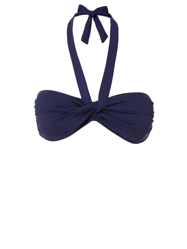 Women's Mesh - Inserted Swim Tops in Black for a Sexy and Modern Beach EnsembleLoryn Top Navy Satin Women's Mesh - Inserted Swim Tops in Black for a Sexy and Modern Beach EnsembleLoryn Top Navy Satin