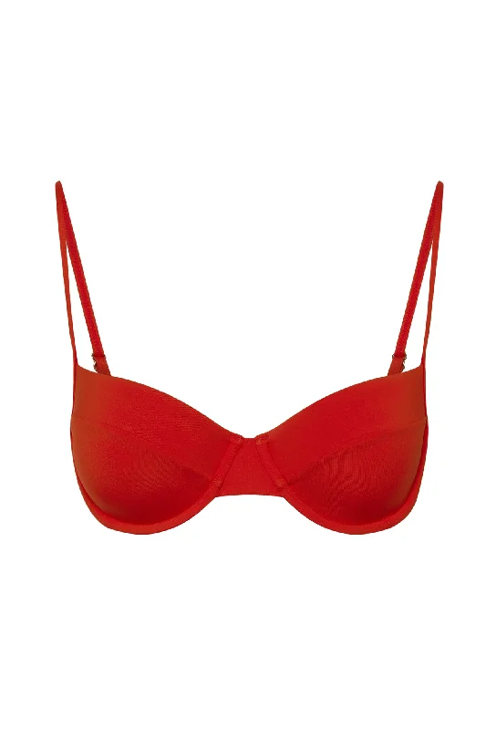 Women's Halter Neck Swim Tops with Tie - Back in Neon Colors for a Bold Summer VibeMaui Top - Chili Pepper Women's Halter Neck Swim Tops with Tie - Back in Neon Colors for a Bold Summer VibeMaui Top - Chili Pepper