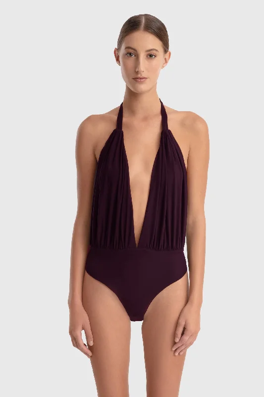 Neon Bodysuits to Stand Out at PartiesNIKO  BODYSUIT BURGUNDY