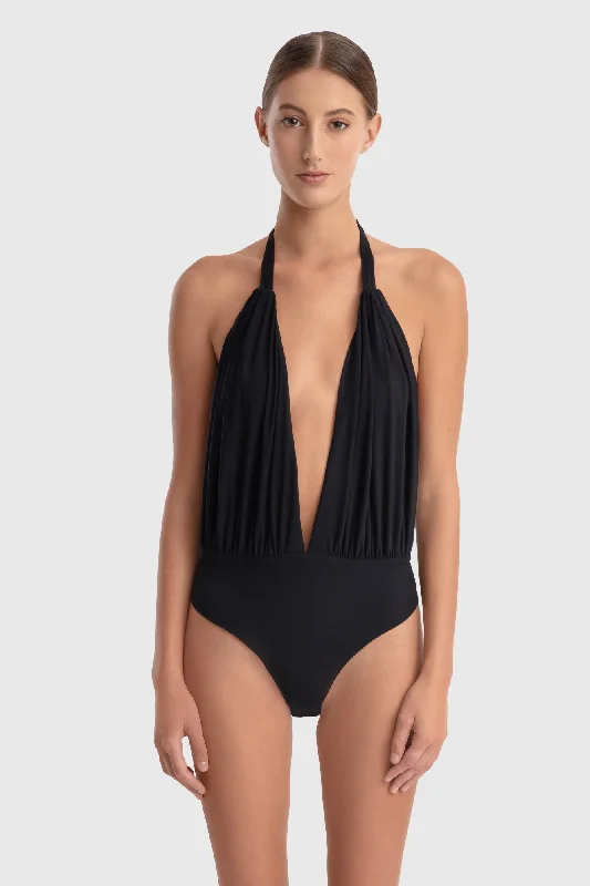 Ruffled Bodysuits with a Playful and Feminine TouchNIKO BODYSUIT BLACK