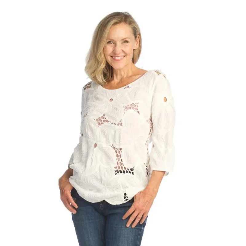 Bohemian - style cover ups for a free - spirited beach aestheticPapillon Crochet & Embroidered Floral Blouse Cream Bohemian - style cover ups for a free - spirited beach aestheticPapillon Crochet & Embroidered Floral Blouse Cream