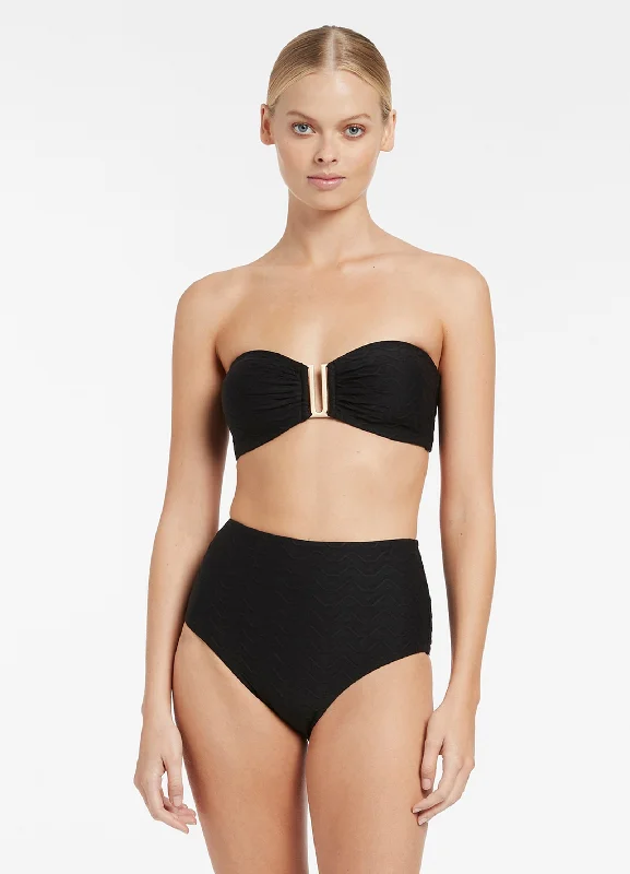 Tropical - themed bikini for a vacation - ready beach outfitRio High Waist Pant - Black Tropical - themed bikini for a vacation - ready beach outfitRio High Waist Pant - Black