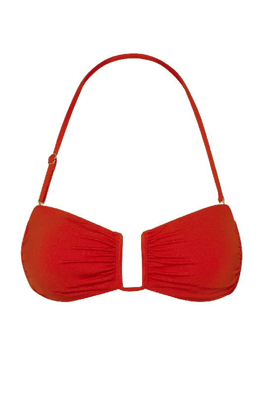 Women's Sheer - Paneled Swim Tops in Blue for a Flirty and Alluring Poolside LookSt. Martinique Bandeau - Chili Pepper