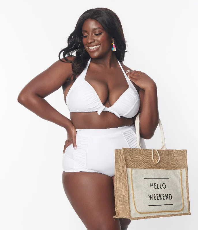 Women's Underwire Push - Up Swim Tops in Black for Enhanced Support and CleavageUnique Vintage Plus Size White Halter Swim Top Women's Underwire Push - Up Swim Tops in Black for Enhanced Support and CleavageUnique Vintage Plus Size White Halter Swim Top