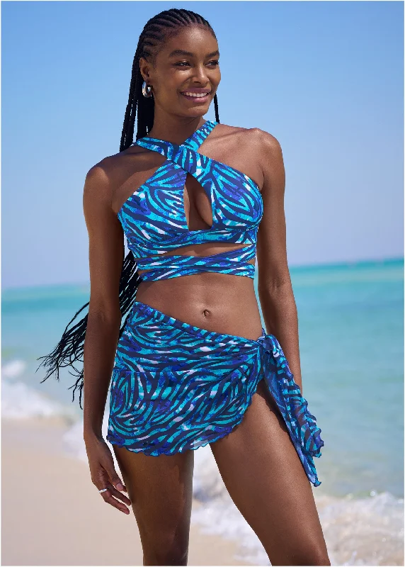 Plus Size Women's Ruched Swim Tops in Green for a Comfortable and Stylish Beach OutfitSavage Wrap Bikini Top - Sea Bliss Plus Size Women's Ruched Swim Tops in Green for a Comfortable and Stylish Beach OutfitSavage Wrap Bikini Top - Sea Bliss