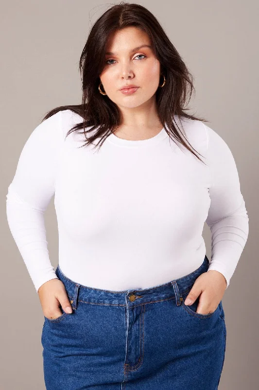 Mesh Bodysuits for a Bold and Edgy Fashion StatementWhite Bodysuit Long Sleeve Crew Neck Supersoft Mesh Bodysuits for a Bold and Edgy Fashion StatementWhite Bodysuit Long Sleeve Crew Neck Supersoft