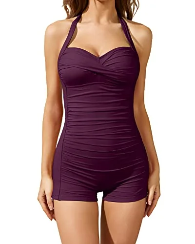 Women's Cut - Out One - Pieces in Black with Geometric Shapes for a Modern and Edgy StyleWomen Tummy Control One Piece Swimsuits Shorts Boyleg-Maroon Women's Cut - Out One - Pieces in Black with Geometric Shapes for a Modern and Edgy StyleWomen Tummy Control One Piece Swimsuits Shorts Boyleg-Maroon